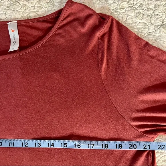 Alison Grace Dusty Rose Ruffled Sheath 3/4 Sleeve Midi Dress Cottagecore USA - Picture 3 of 8